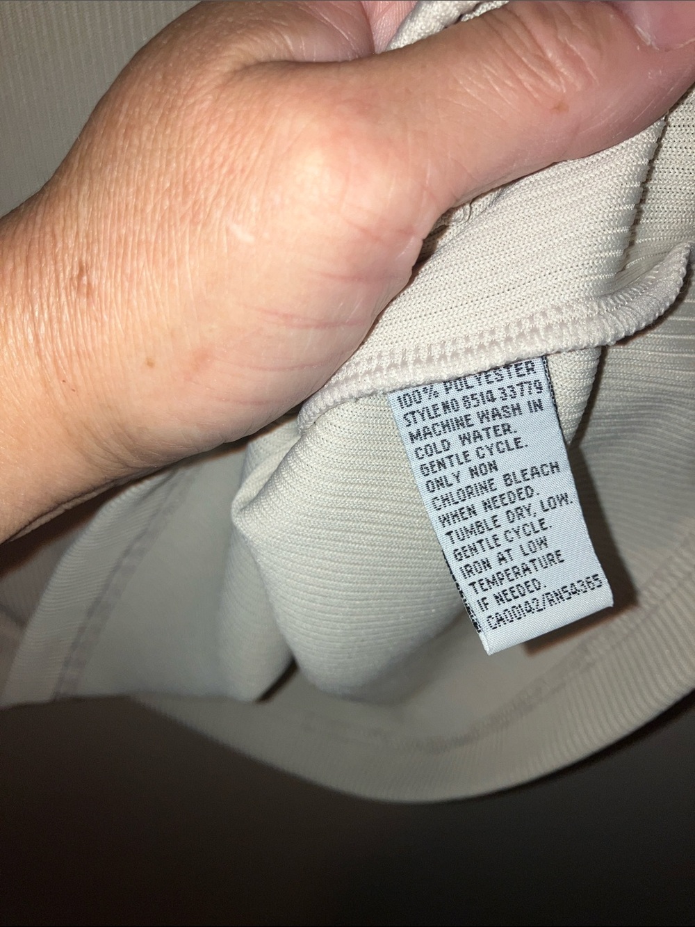 Alia Beige-Cream Ribbed Tank with Gold Trim 2X - Picture 3 of 3
